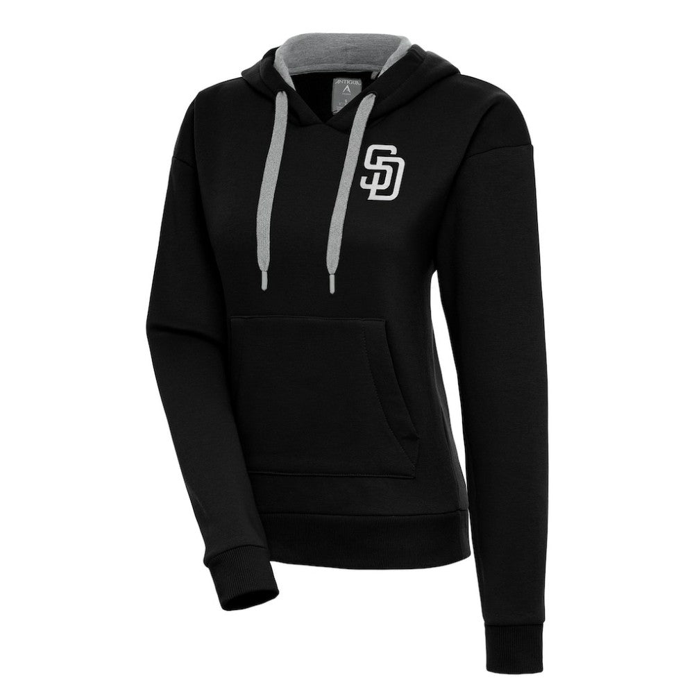 MLB San Diego Padres Antigua Women's Brushed Metallic Victory Pullover Hoodie