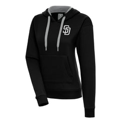 MLB San Diego Padres Antigua Women's Brushed Metallic Victory Pullover Hoodie