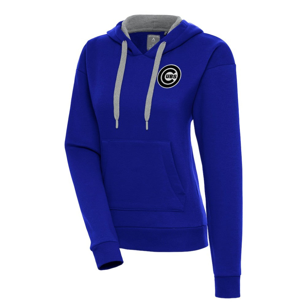 MLB Chicago Cubs Antigua Women's Brushed Metallic Victory Pullover Hoodie