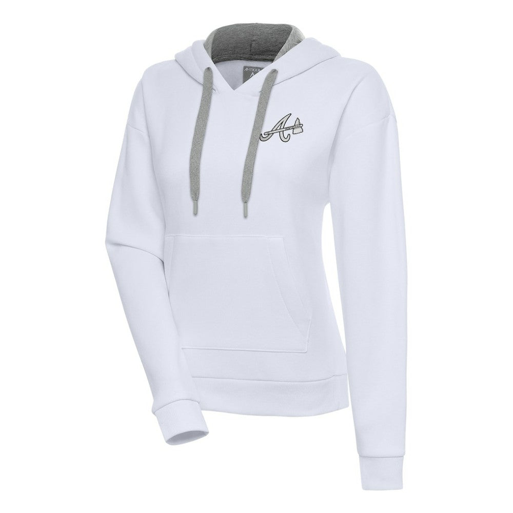 MLB Atlanta Braves Antigua Women's Brushed Metallic Victory Pullover Hoodie