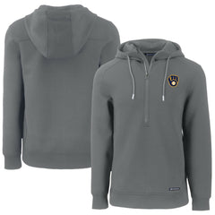 MLB Milwaukee Brewers Cutter & Buck Roam Eco Half-Zip Recycled Pullover Hoodie