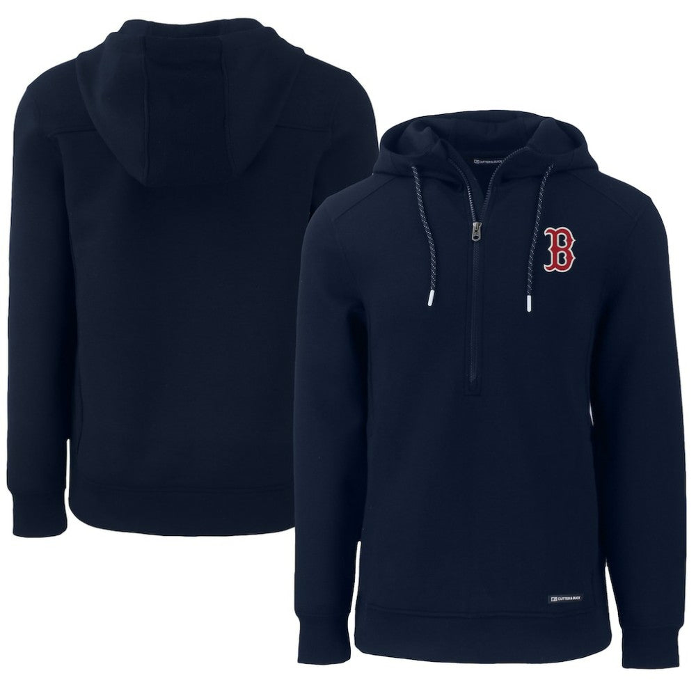 MLB Boston Red Sox Cutter & Buck Roam Eco Half-Zip Recycled Pullover Hoodie