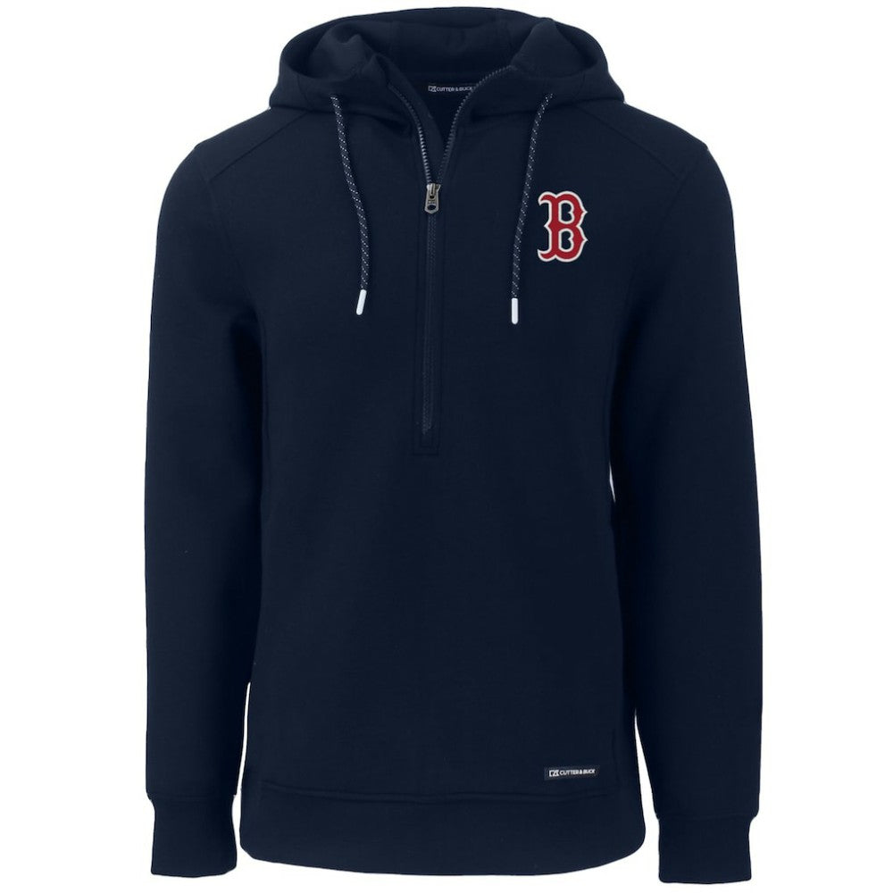 MLB Boston Red Sox Cutter & Buck Roam Eco Half-Zip Recycled Pullover Hoodie