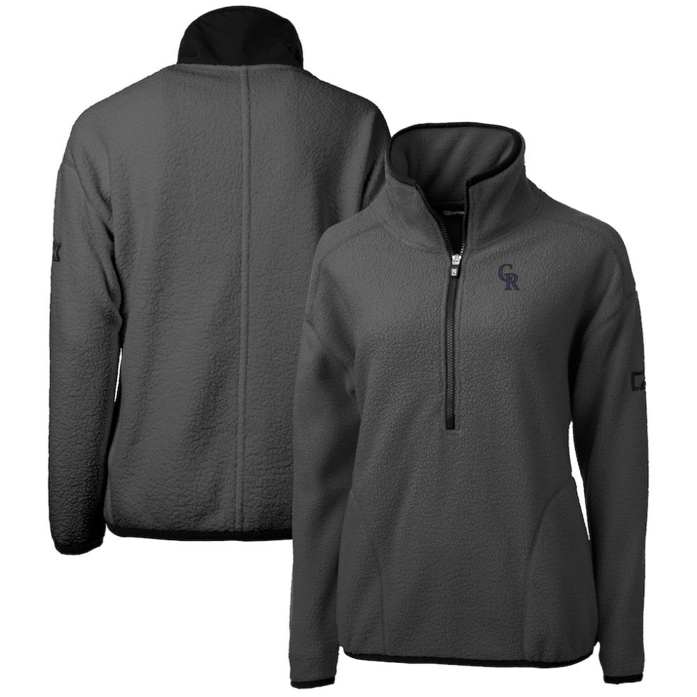 MLB Colorado Rockies Cutter & Buck Women's Roam Cascade Eco Sherpa Fleece Half-Zip Pullover Jacket