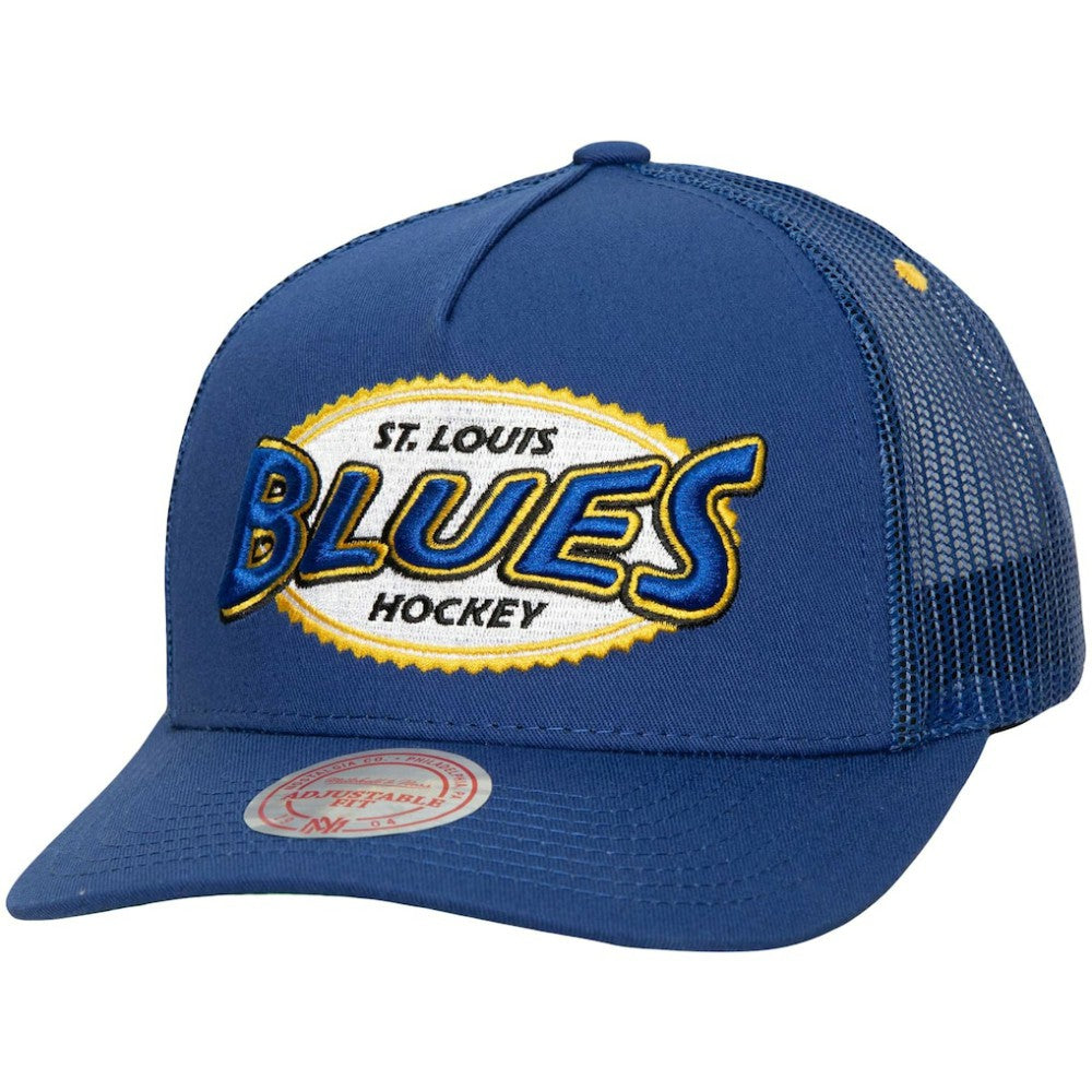 NHL Blue St. Louis Blues Mitchell & Ness Team Seal Trucker Snapback Hat