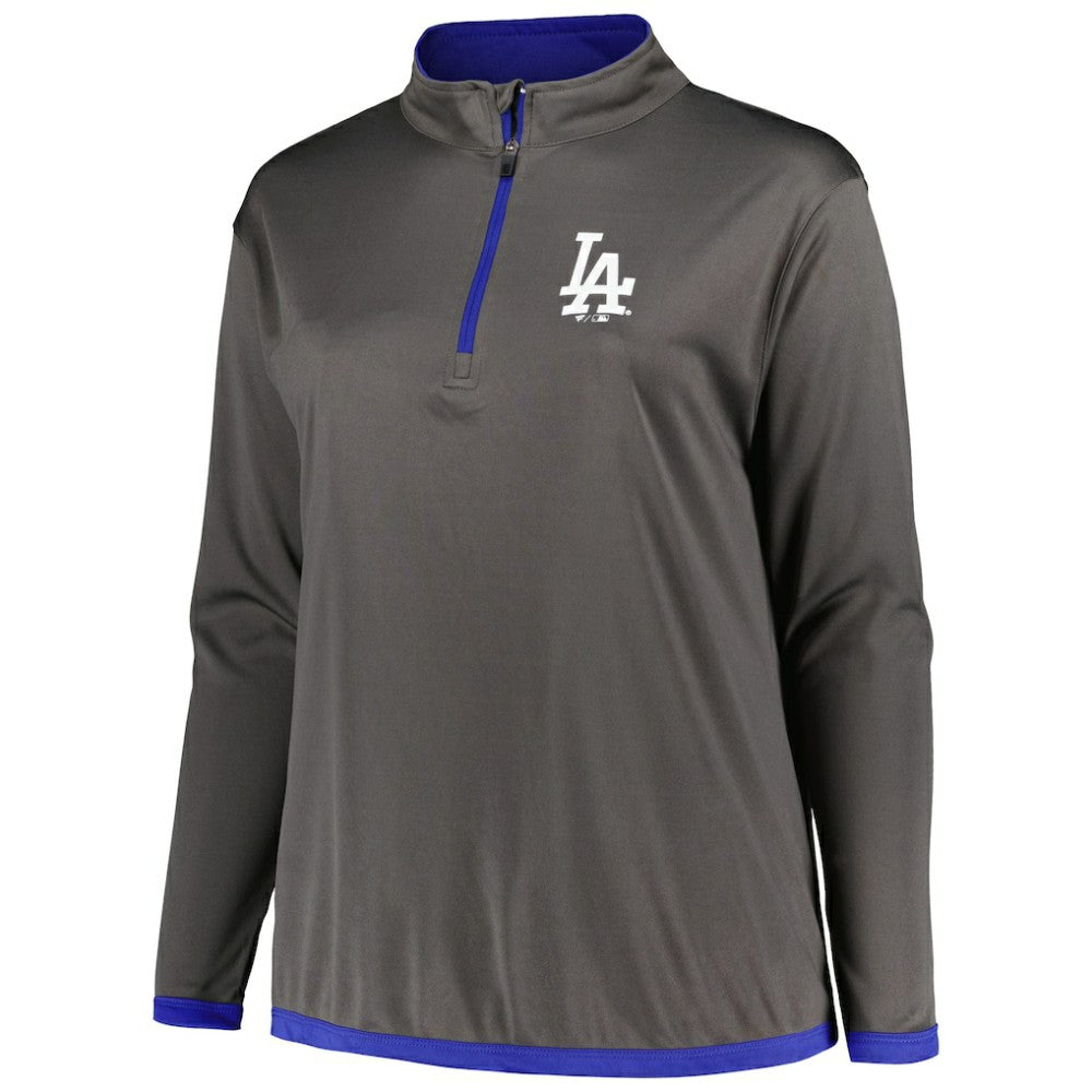 MLB Los Angeles Dodgers Profile Women's Plus Size Quarter-Zip Jacket