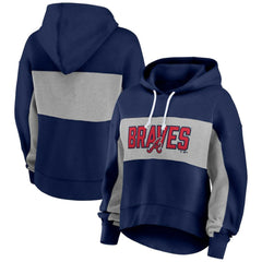 MLB Atlanta Braves Profile Women's Plus Size Pullover Hoodie