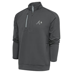 MLB Atlanta Braves Antigua Metallic Generation Quarter-Zip Pullover Top
