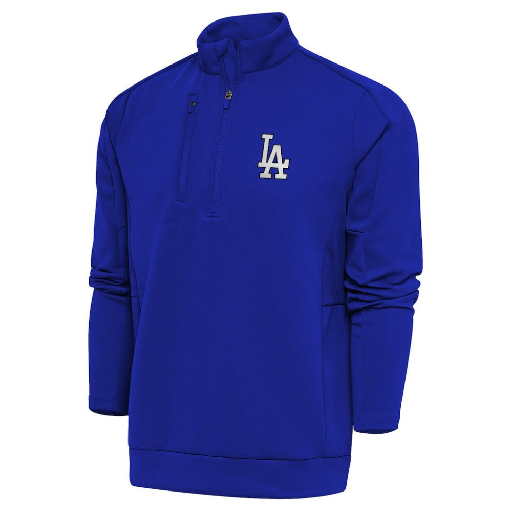 MLB Los Angeles Dodgers Antigua Metallic Generation Quarter-Zip Pullover Top