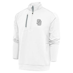 MLB San Diego Padres Antigua Metallic Generation Quarter-Zip Pullover Top