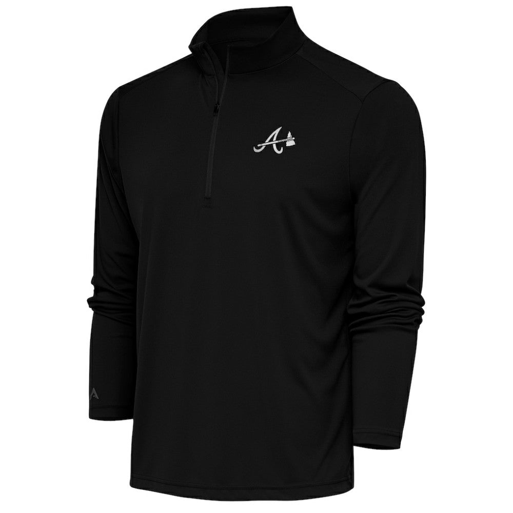 MLB Atlanta Braves Antigua Metallic Tribute Quarter-Zip Top