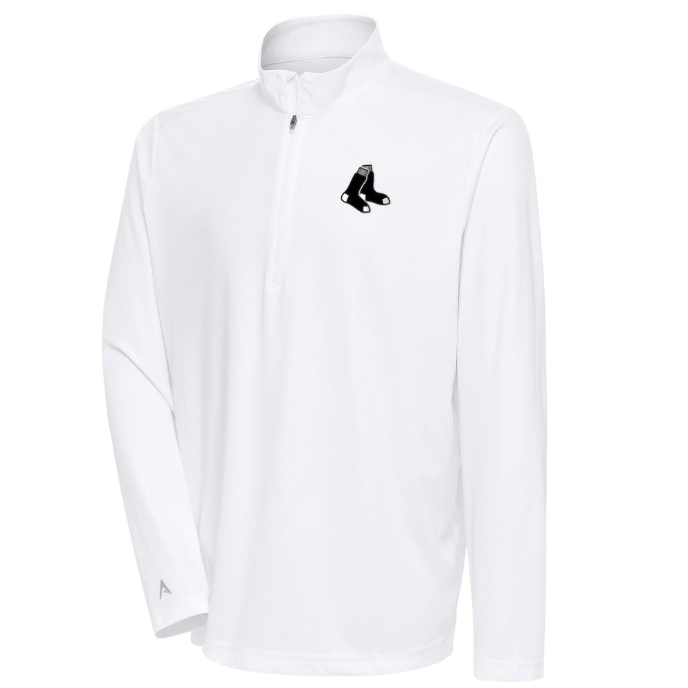 MLB Boston Red Sox Antigua Metallic Tribute Quarter-Zip Top