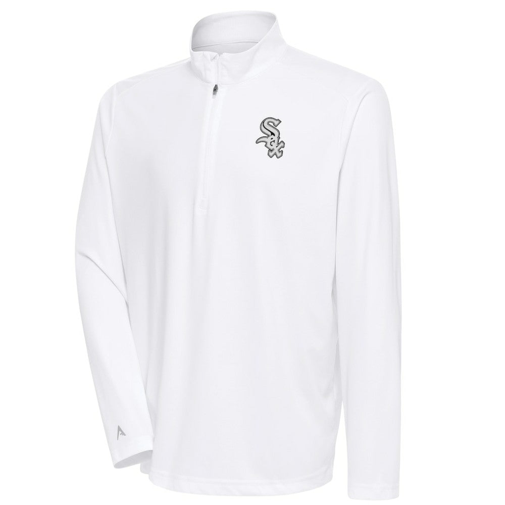 MLB Chicago White Sox Antigua Metallic Tribute Quarter-Zip Top