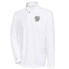MLB Milwaukee Brewers Antigua Metallic Tribute Quarter-Zip Top