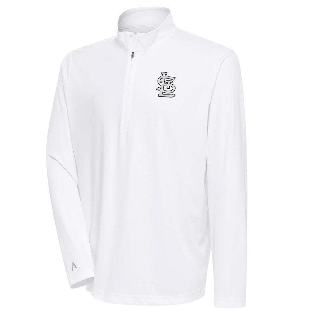 MLB St. Louis Cardinals Antigua Metallic Tribute Quarter-Zip Top