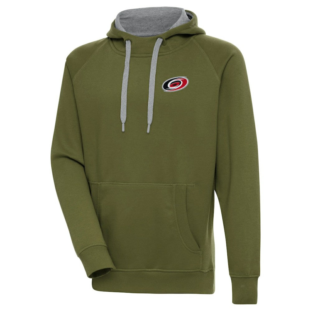 NHL Olive Carolina Hurricanes Antigua Victory Pullover Hoodie