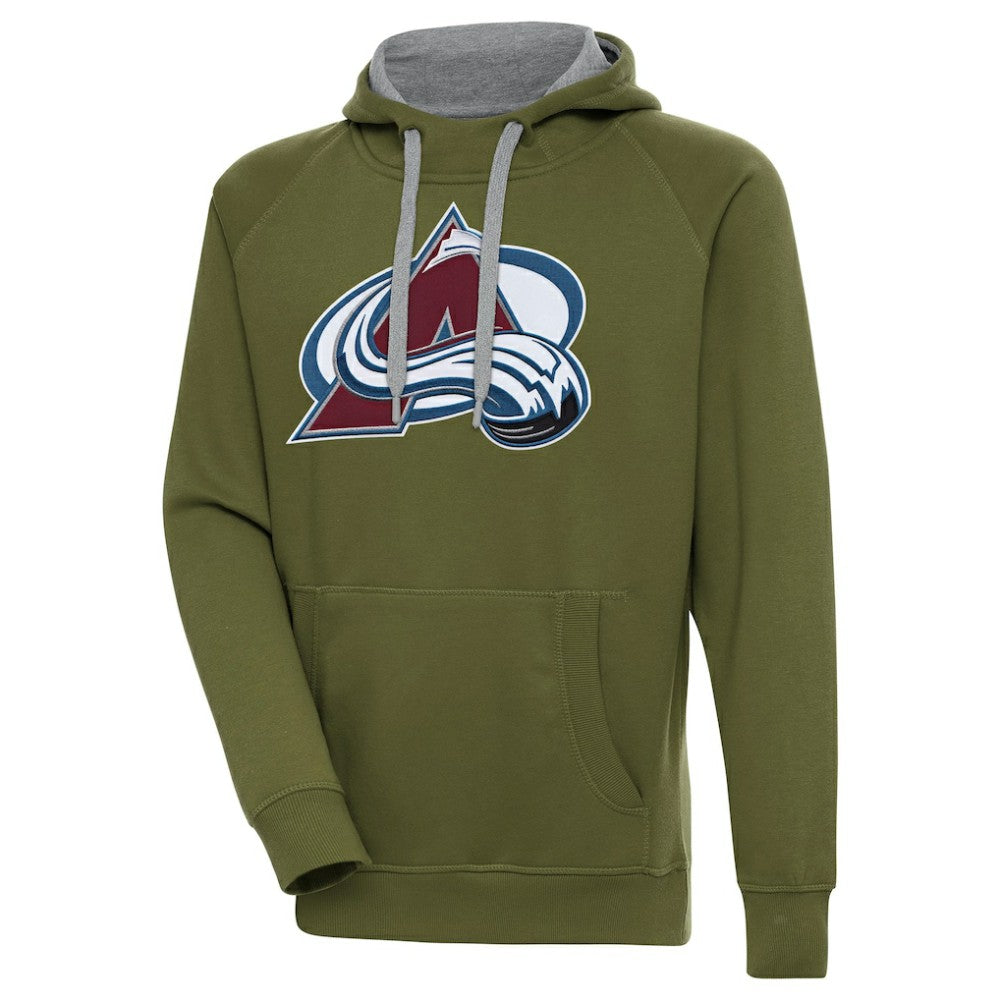 NHL Olive Colorado Avalanche Antigua Victory Pullover Hoodie