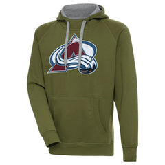 NHL Olive Colorado Avalanche Antigua Victory Pullover Hoodie