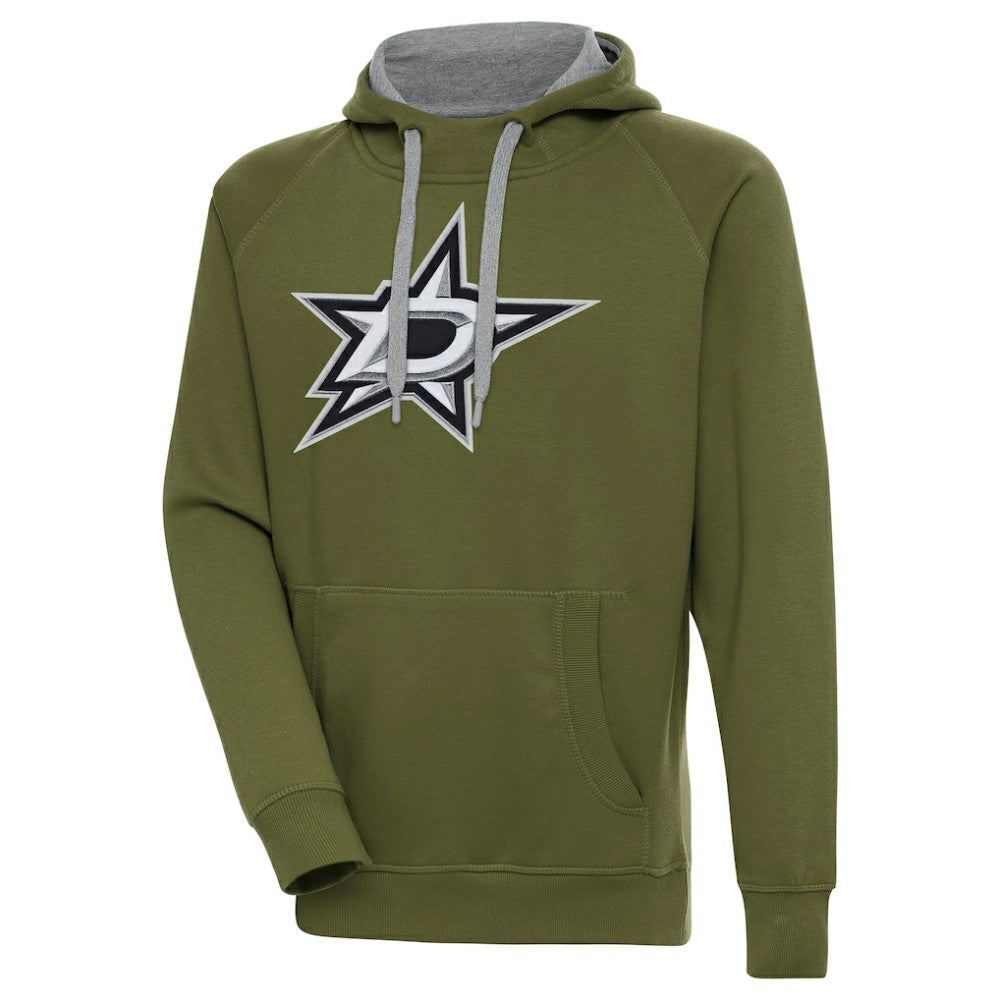 NHL Olive Dallas Stars Antigua Victory Pullover Hoodie