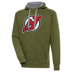NHL Olive New Jersey Devils Antigua Victory Pullover Hoodie
