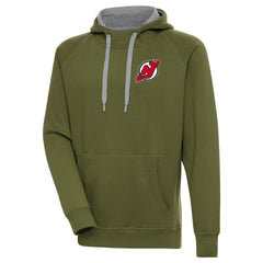 NHL Olive New Jersey Devils Antigua Victory Pullover Hoodie
