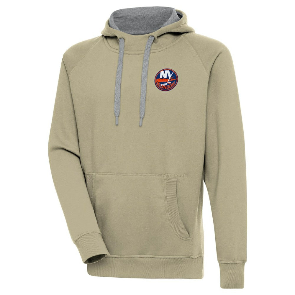 NHL Khaki New York Islanders Antigua Victory Pullover Hoodie