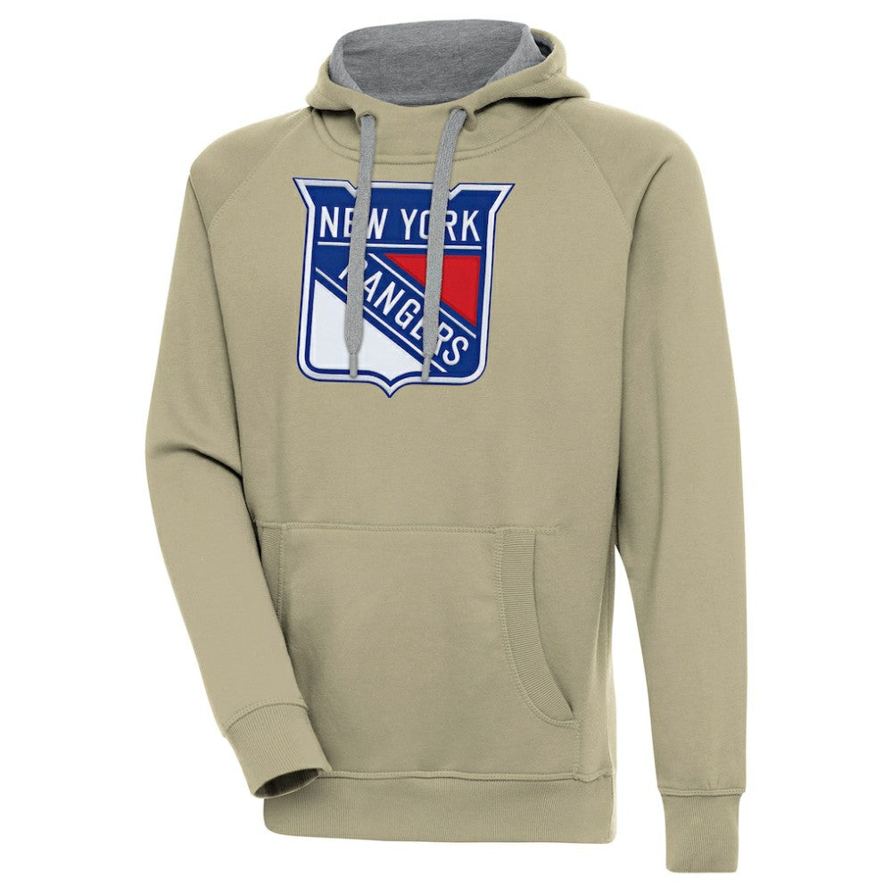 NHL Khaki New York Rangers Antigua Victory Pullover Hoodie