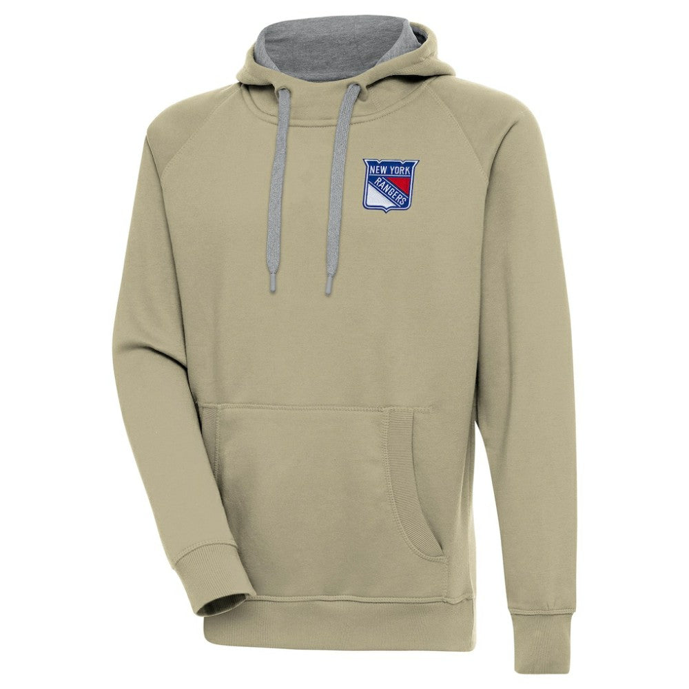 NHL Khaki New York Rangers Antigua Victory Pullover Hoodie