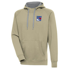 NHL Khaki New York Rangers Antigua Victory Pullover Hoodie