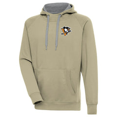 NHL Khaki Pittsburgh Penguins Antigua Victory Pullover Hoodie