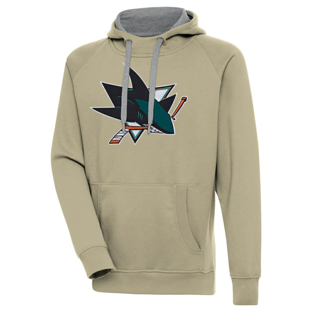 NHL Khaki San Jose Sharks Antigua Victory Pullover Hoodie