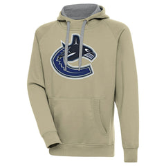 NHL Khaki Vancouver Canucks Antigua Victory Pullover Hoodie