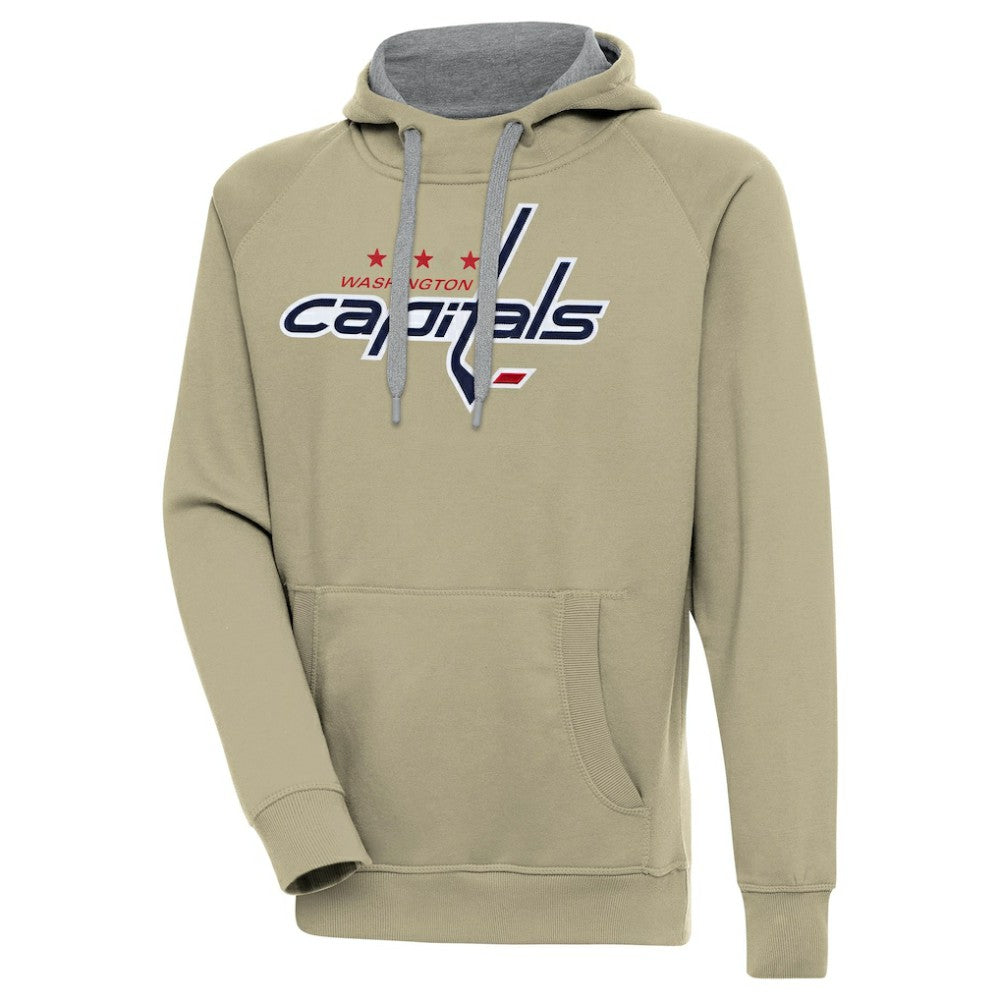 NHL Khaki Washington Capitals Antigua Victory Pullover Hoodie