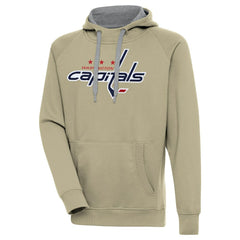 NHL Khaki Washington Capitals Antigua Victory Pullover Hoodie