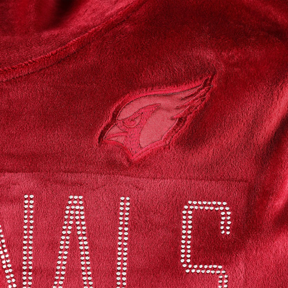 DKNY Sport Women's Deliliah Rhinestone Funnel Neck Pullover Sweatshirt - Arizona Cardinals