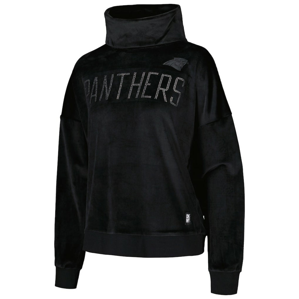 DKNY Sport Women's Deliliah Rhinestone Funnel Neck Pullover Sweatshirt - Carolina Panthers