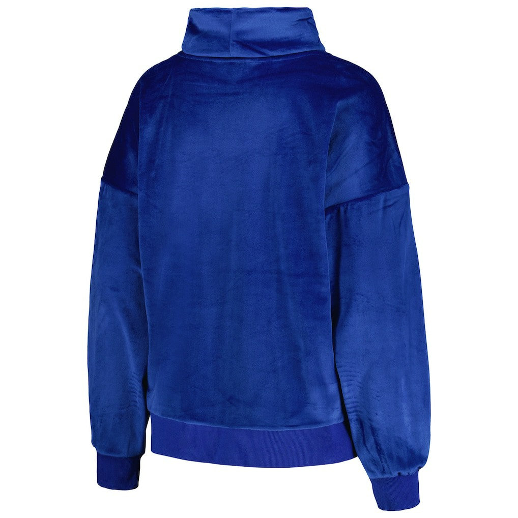 DKNY Sport Women's Deliliah Rhinestone Funnel Neck Pullover Sweatshirt - Los Angeles Rams