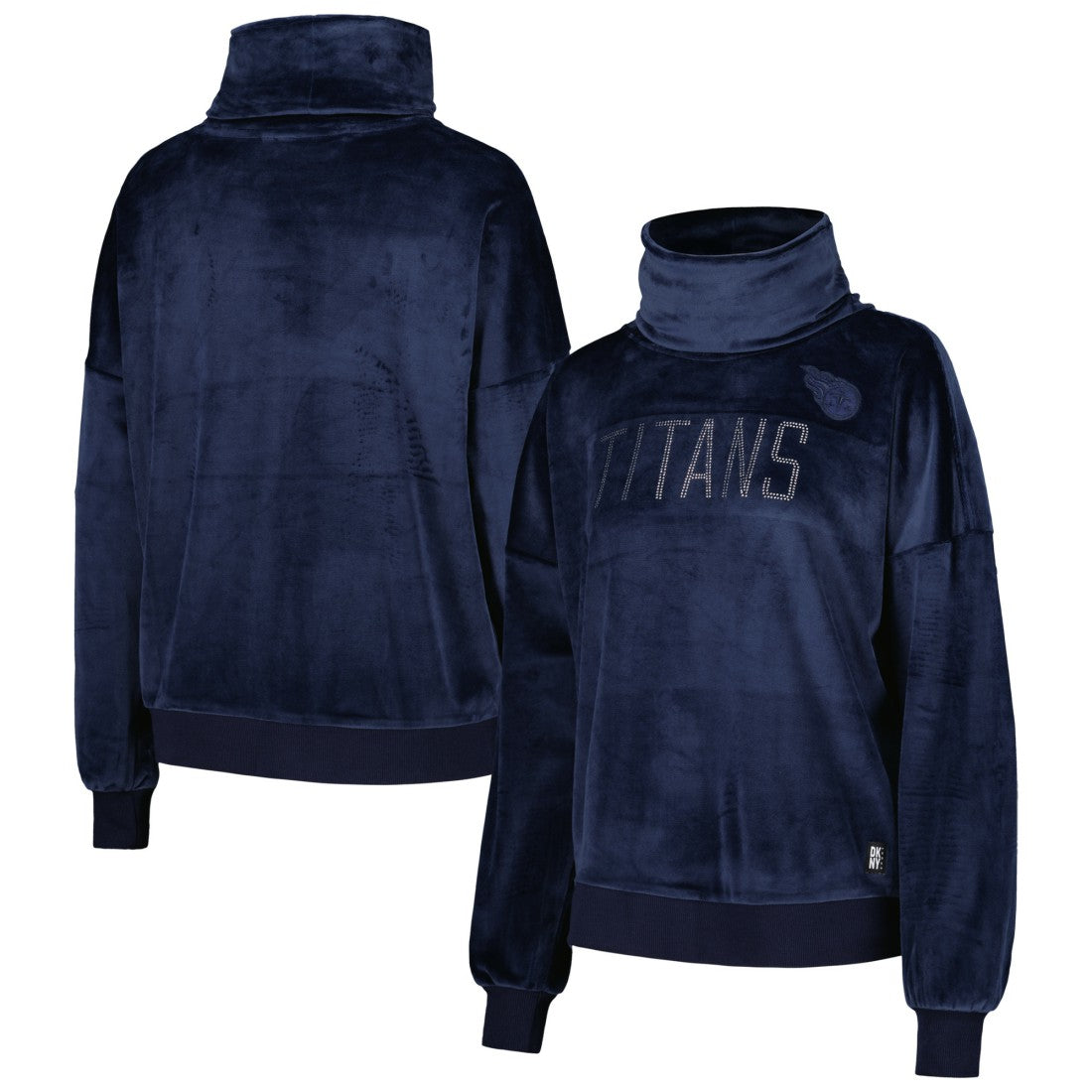 DKNY Sport Women's Deliliah Rhinestone Funnel Neck Pullover Sweatshirt - Tennessee Titans