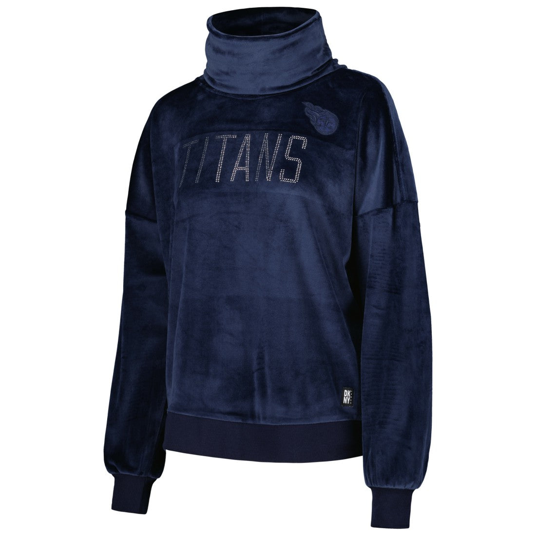 DKNY Sport Women's Deliliah Rhinestone Funnel Neck Pullover Sweatshirt - Tennessee Titans