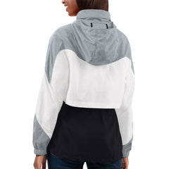 G-III 4Her by Carl Banks Women's Tie Breaker Lightweight Quarter-Zip Jacket - Las Vegas Raiders