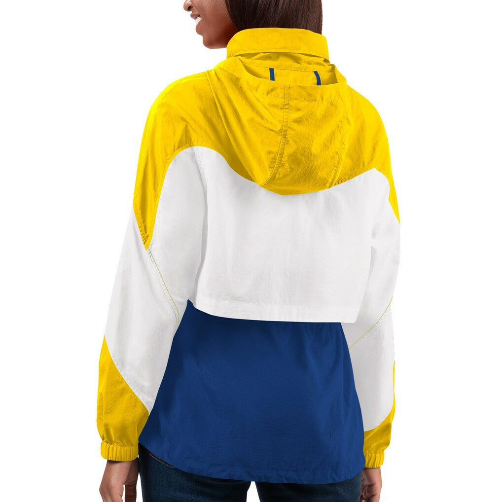 G-III 4Her by Carl Banks Women's Tie Breaker Lightweight Quarter-Zip Jacket - Los Angeles Rams