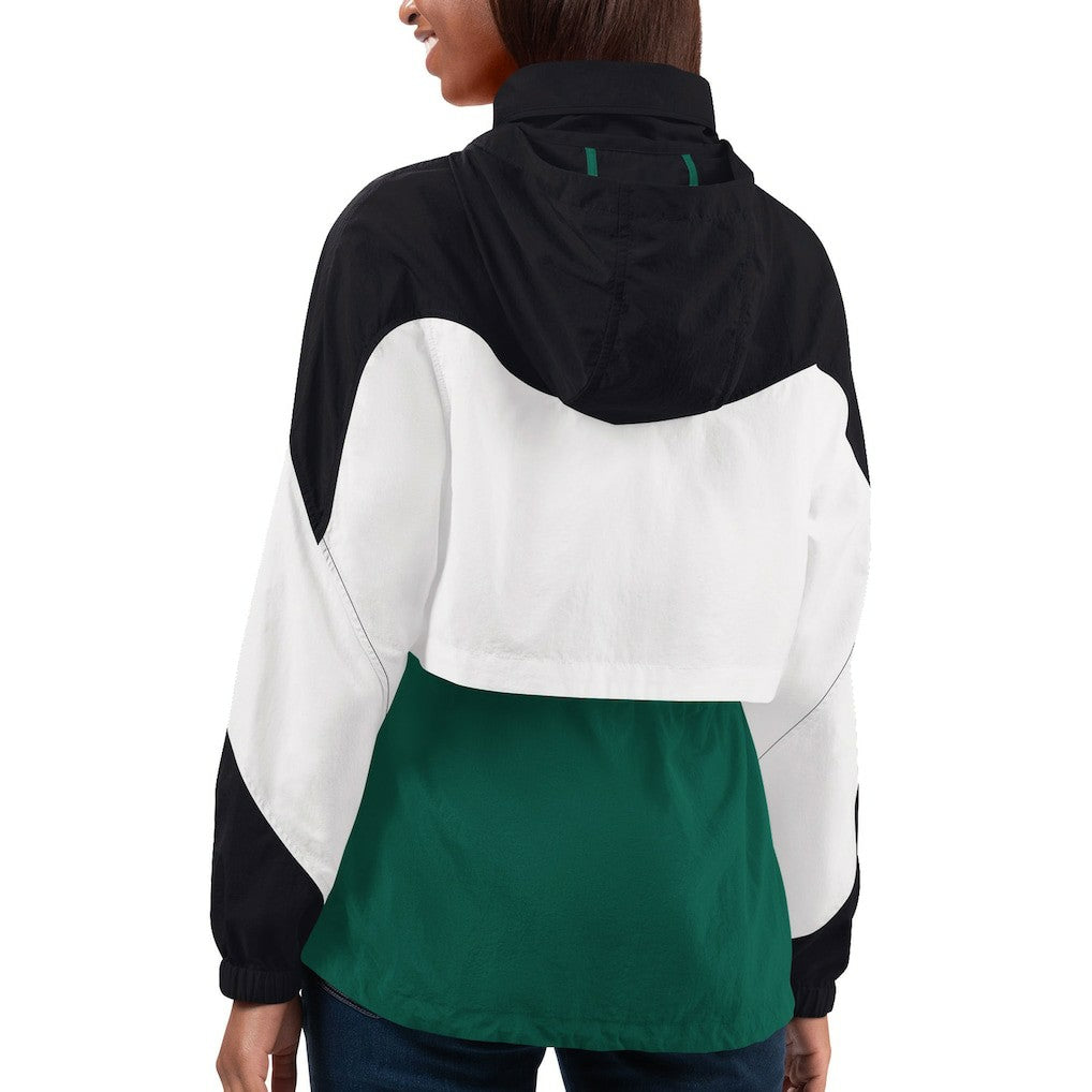 G-III 4Her by Carl Banks Women's Tie Breaker Lightweight Quarter-Zip Jacket - New York Jets