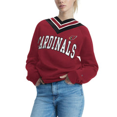 Tommy Hilfiger Women's Heidi V-Neck Pullover Sweatshirt - Arizona Cardinals