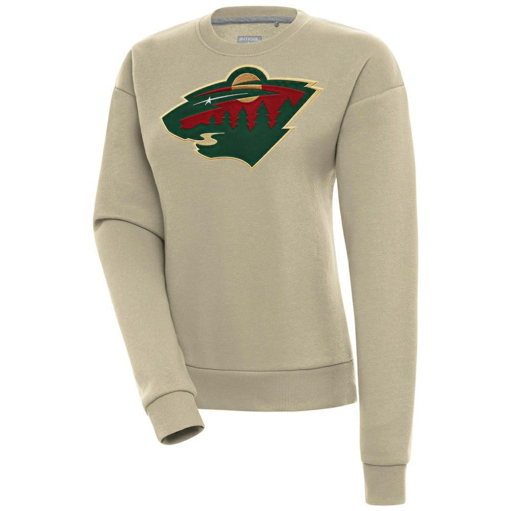 NHL Khaki Minnesota Wild Antigua Women's Victory Pullover Sweatshirt