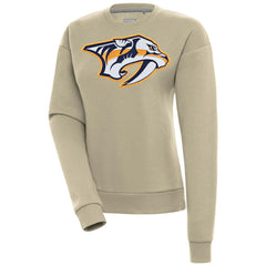 NHL Khaki Nashville Predators Antigua Women's Victory Pullover Sweatshirt