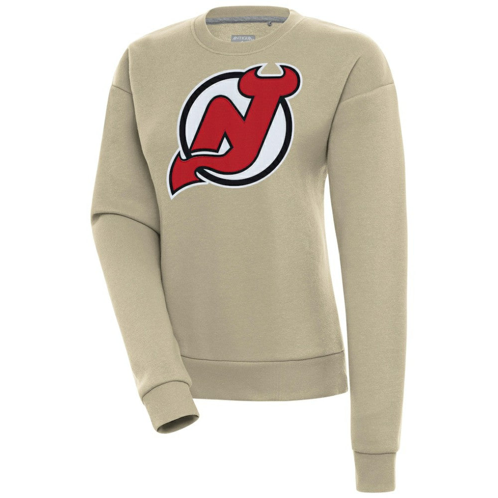 NHL Khaki New Jersey Devils Antigua Women's Victory Pullover Sweatshirt