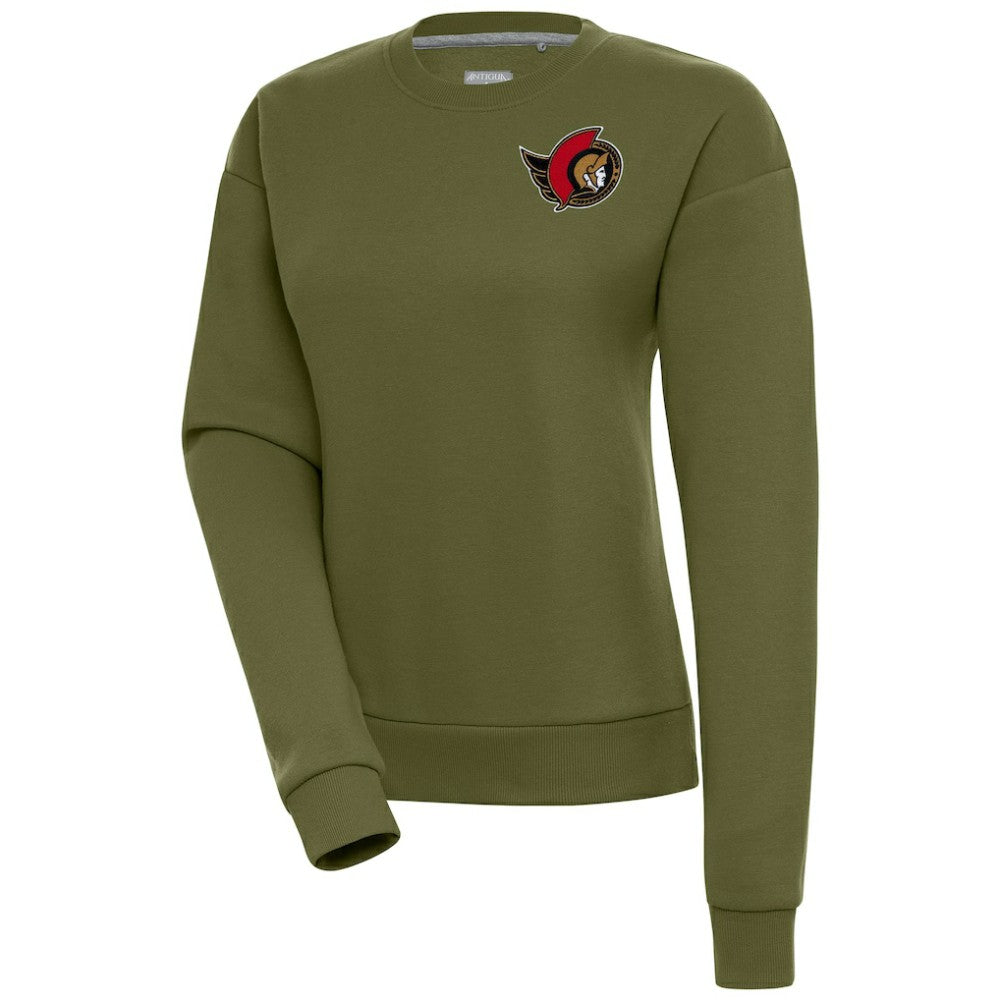 NHL Olive Ottawa Senators Antigua Women's Victory Pullover Sweatshirt