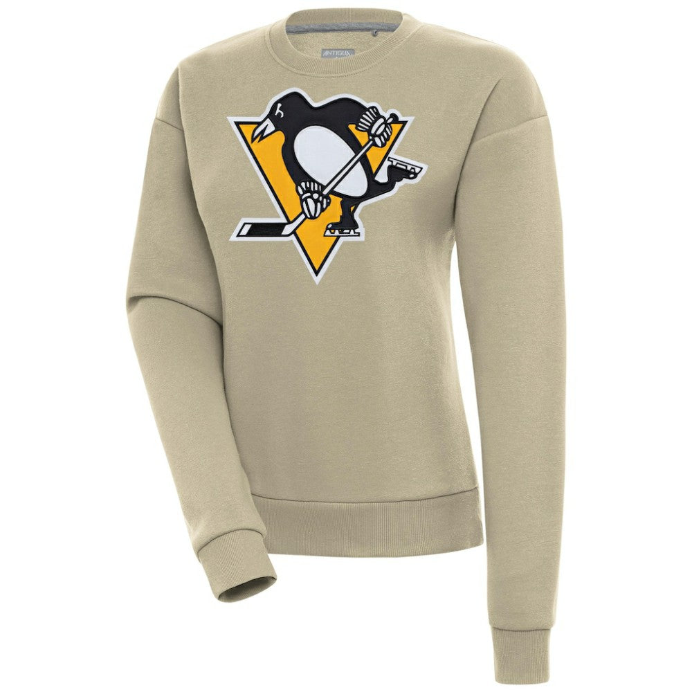 NHL Khaki Pittsburgh Penguins Antigua Women's Victory Pullover Sweatshirt