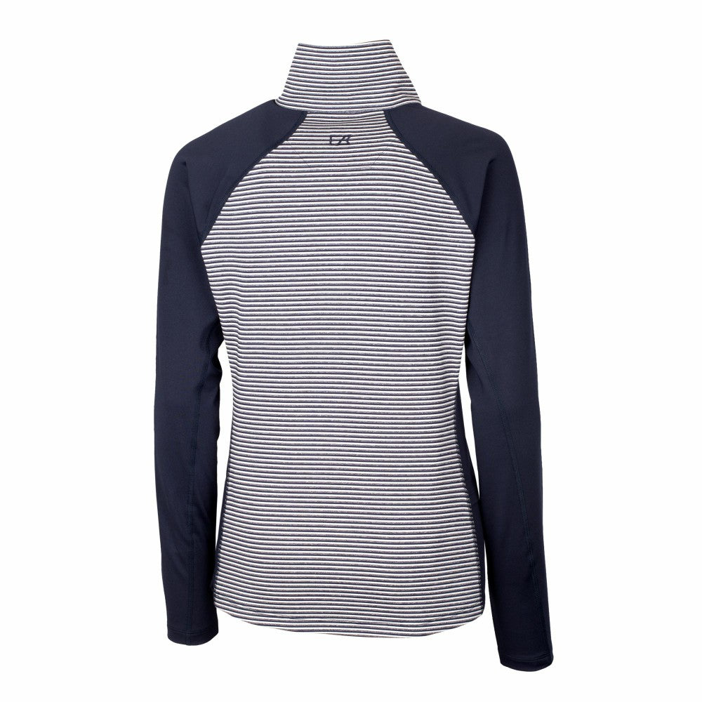 MLB Milwaukee Brewers Cutter & Buck Women's DryTec Forge Tonal Stripe Half-Zip Top