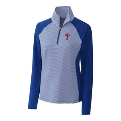 MLB Philadelphia Phillies Cutter & Buck Women's DryTec Forge Tonal Stripe Half-Zip Top